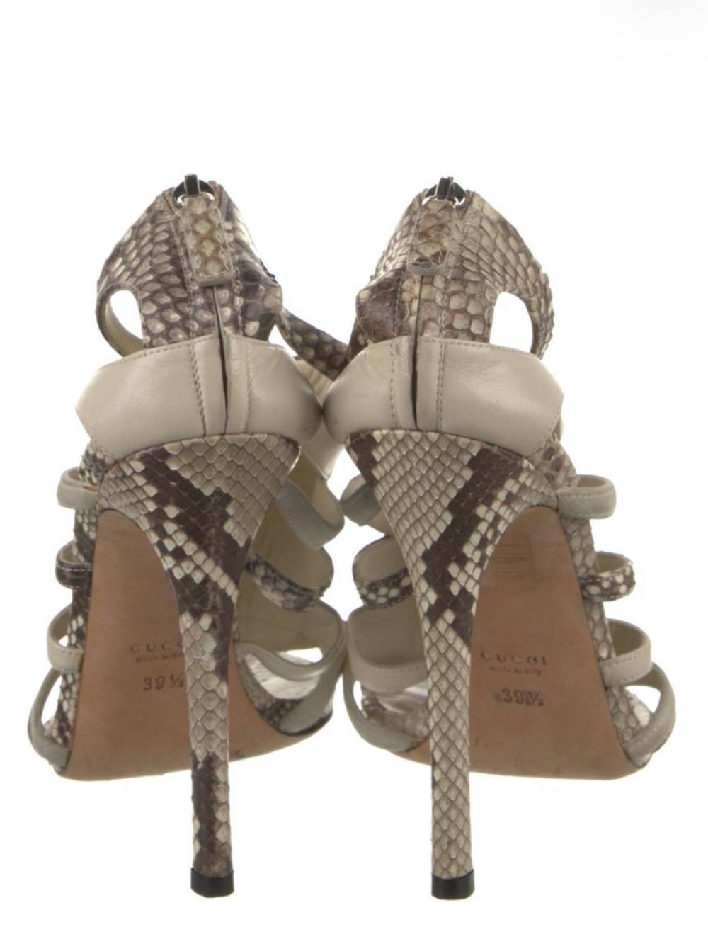 Gucci Cream Python Strappy Sandals - Picture 4 of 6